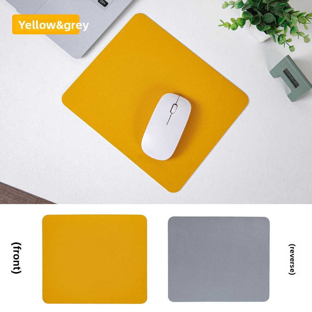 Square Leather Mouse Pad, Small Solid Color Office Desk Mat, Laptop Tablet Leather Mat, Gaming Mat