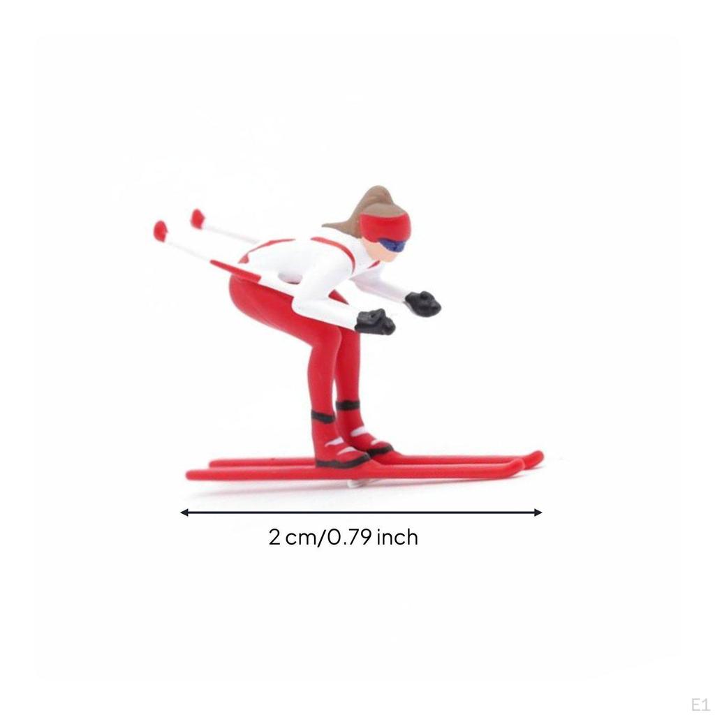 1:87 Scale Skier Figure Action Poses HO Ski Resort People Realistic Details Miniature