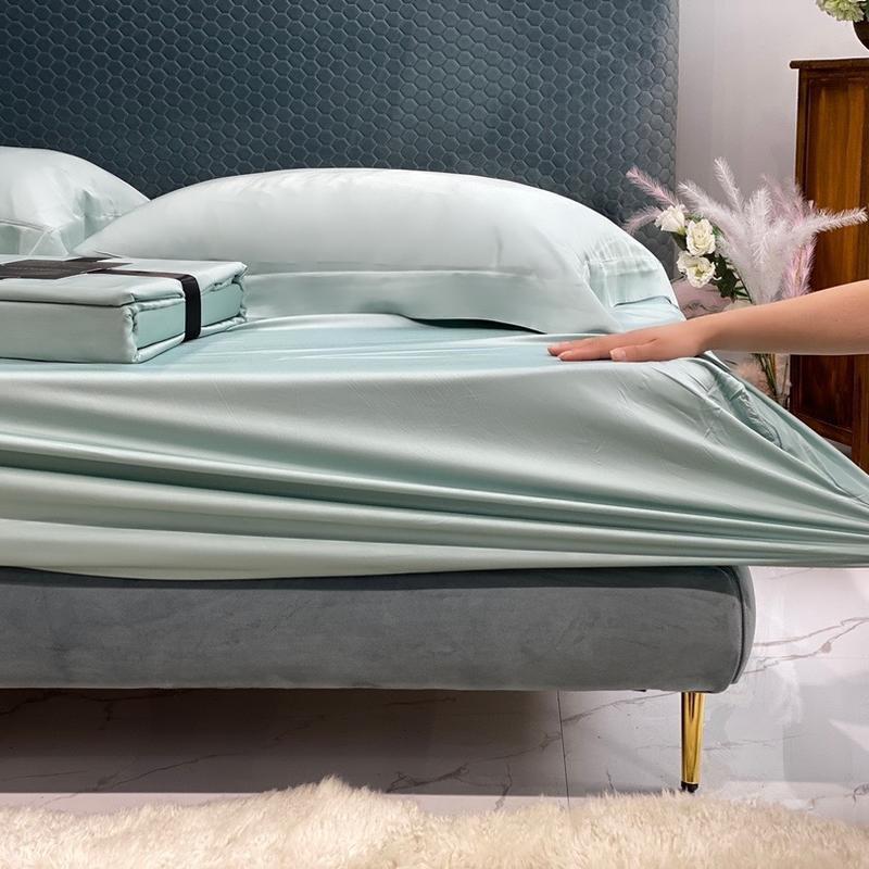 600TC 100% Eucalyptus Lyocell Hoeslaken Twin Dubbel Queen King Elastisch Hoeslaken Natuurlijk Zacht Zijdezacht Laken Kussenslopen 2Pillowcases 48X74cm