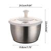 Salad and Fruit Centrifuges Stainless Steel Spinner Kitchen Tool Efficientlys Wash Spin Dry Vegetables 5L Large Capacity