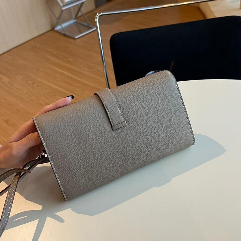 2025 New Leather I-buckle Long Three-fold Wallet First Layer Cowhide TOGO Leather Leather Wallet Cross-border Wholesale Trend