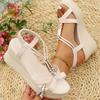 Fashion Women's Sandals Summer Solid Casual Elastic Band Roman Sandals for Women 2025 Wedges Woman Sandles Beach Open Toes Women's Shoes