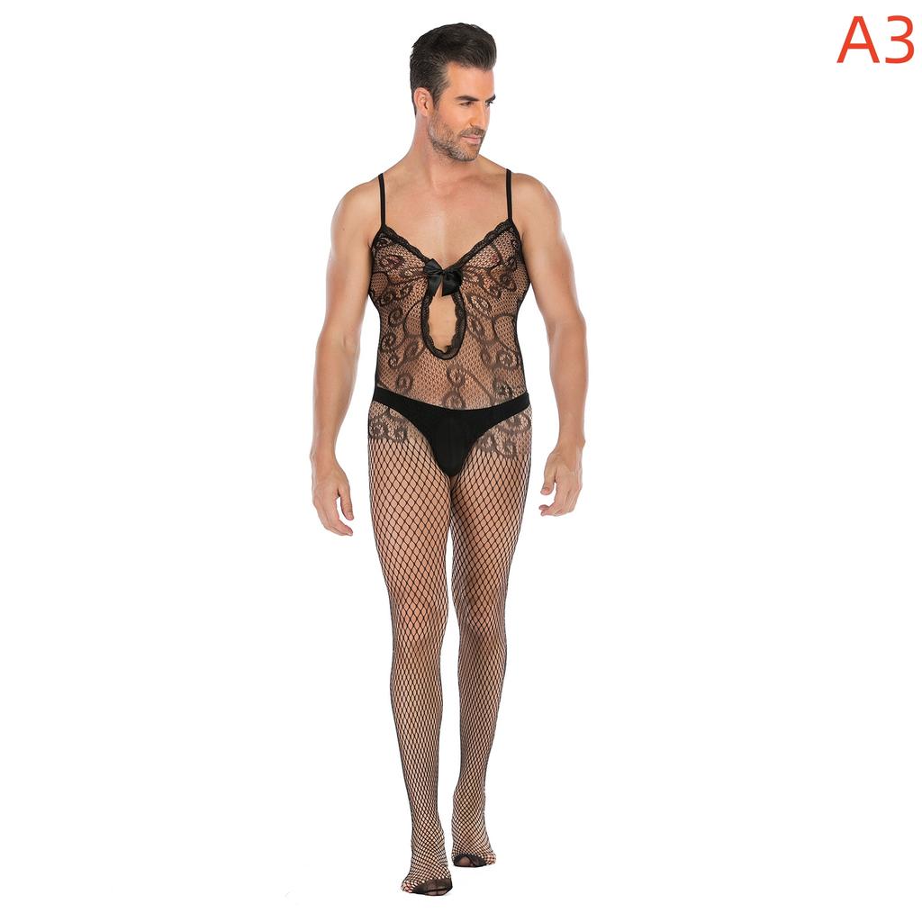 Plus Size Gay Mens Underwear Body Stocking Bodysuit Sexy Gay Underwear Transparent Sexy Underwear for Gay Men