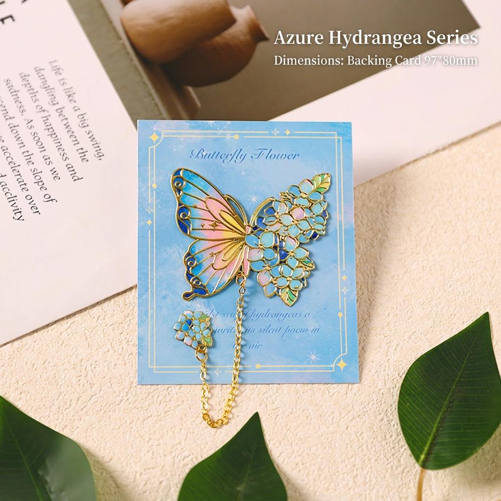 

Student Gift Bookmark Colorful Vintage Metal Bookmark Floral Butterfly Bookmark Vintage Exquisite Page Clip For Book Enthusiasts синий