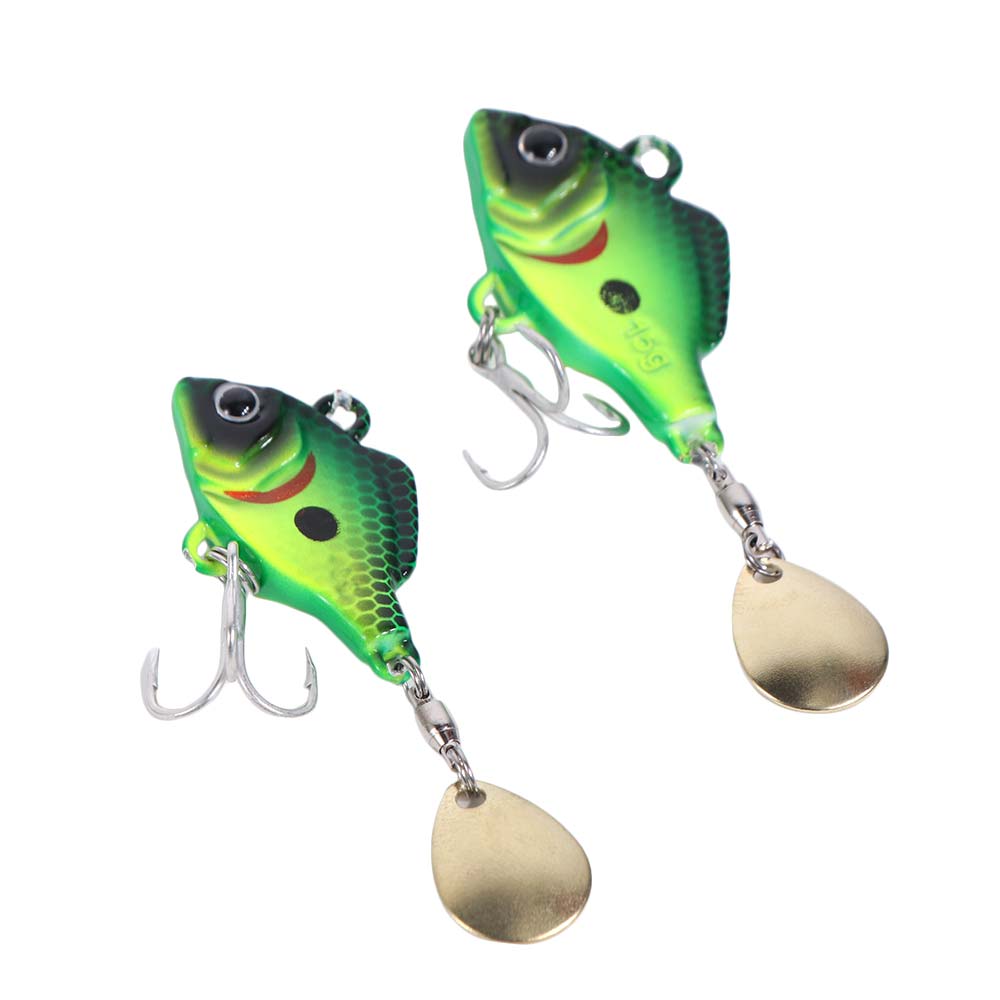 5pcs Rotating Glitter Fishing Lures Kit Vibration Bait Fishing Lures Hooks Beach Boat Fishing