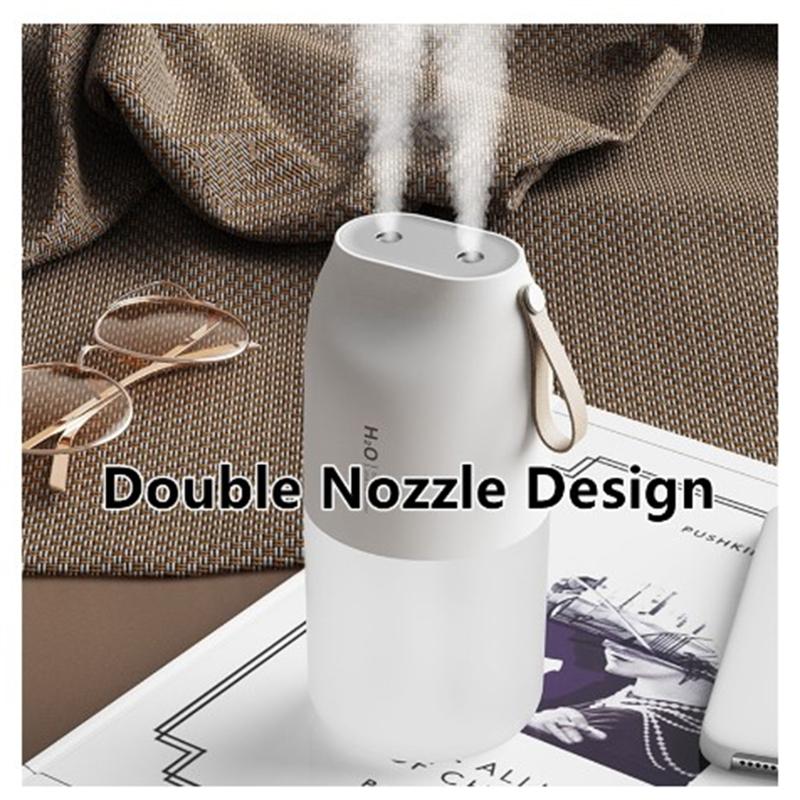 300ml Wireless Air Humidifier Portable Usb Rechargeable Double-nozzle Ultrasonic Air Purifier Night