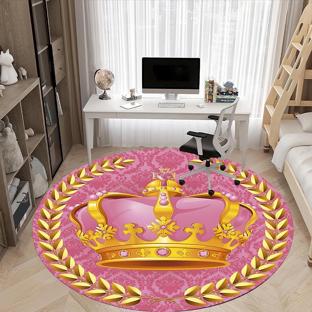 1pc Crown, Royal Chair Carpet for Office - Durable, Ideal for Chair Mats, Stylish & Functional Decorative Rug yy260130056