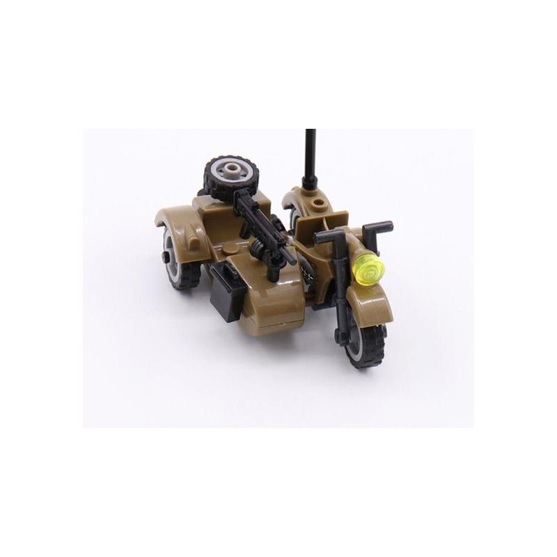 Military Soldier Building Block Figure British US Snow Camouflage Troop MP40 M1A1 Motorcycle Accessories Toys Gift Brick Z02