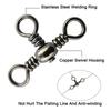 140Pcs Fishing Swivel Snaps Kit Ball Bearing Swivel Snap Barrel 3 Way Triple Swivel Connector Clips Beads Fishing Accessories