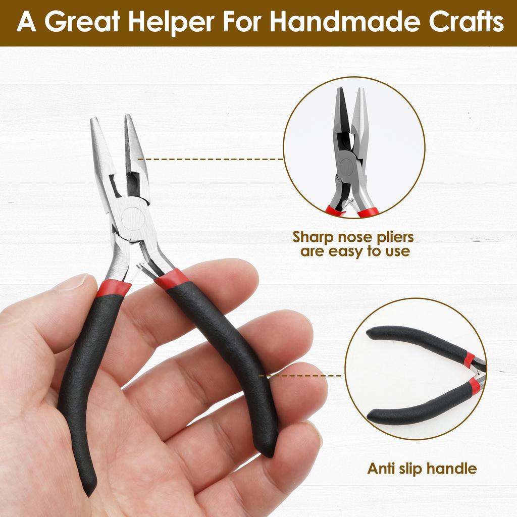 Silberne und goldene Biegeringe mit Zangen und Pinzetten Schmuckreparaturset DIY Halskettenreparaturwerkzeug Tragbares Schmuckherstellungsmaterial