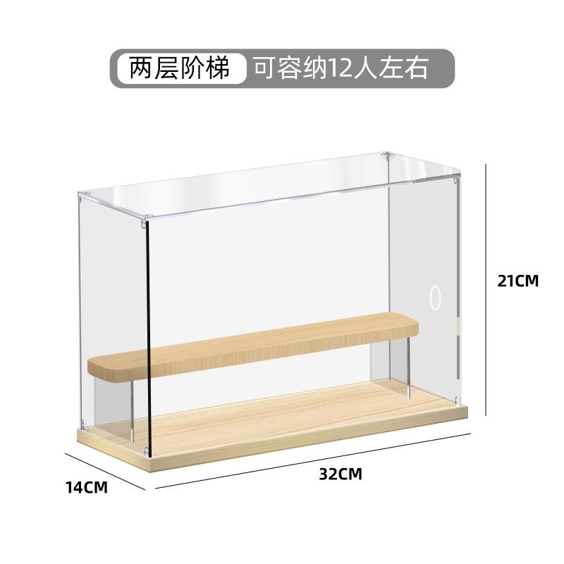 Acrylic Storage Cases with Lights, Dust- Proof Storage Boxes for Toys, Car Models, Souvenirs Storage and Display, 3 Colors