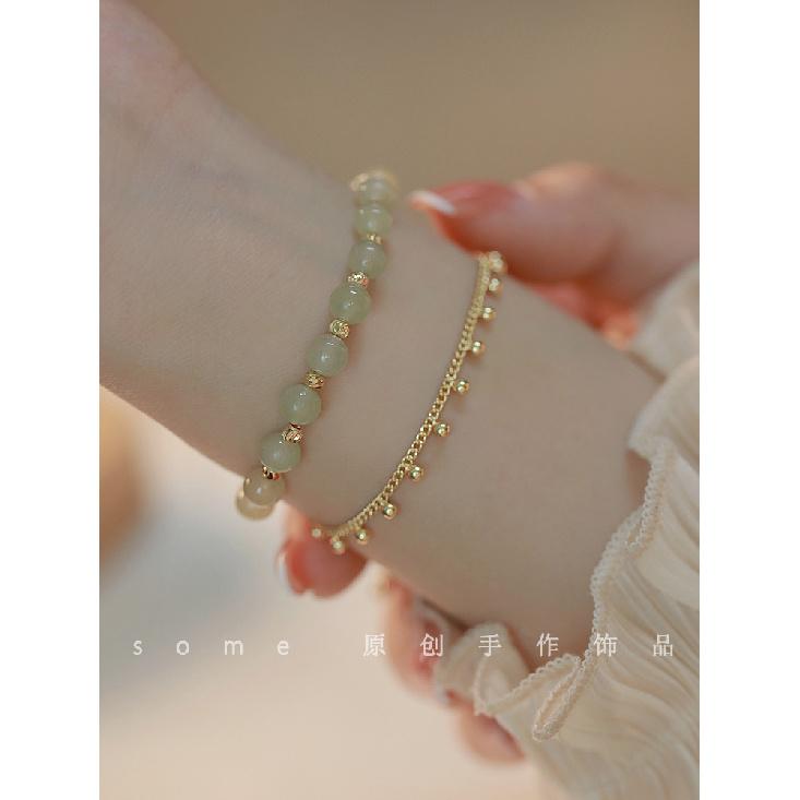 Princess on the Run*Natural Hetian Jade Bracelet, Niche Design, Fairy-Like, Original New Style Bracelet for Girls