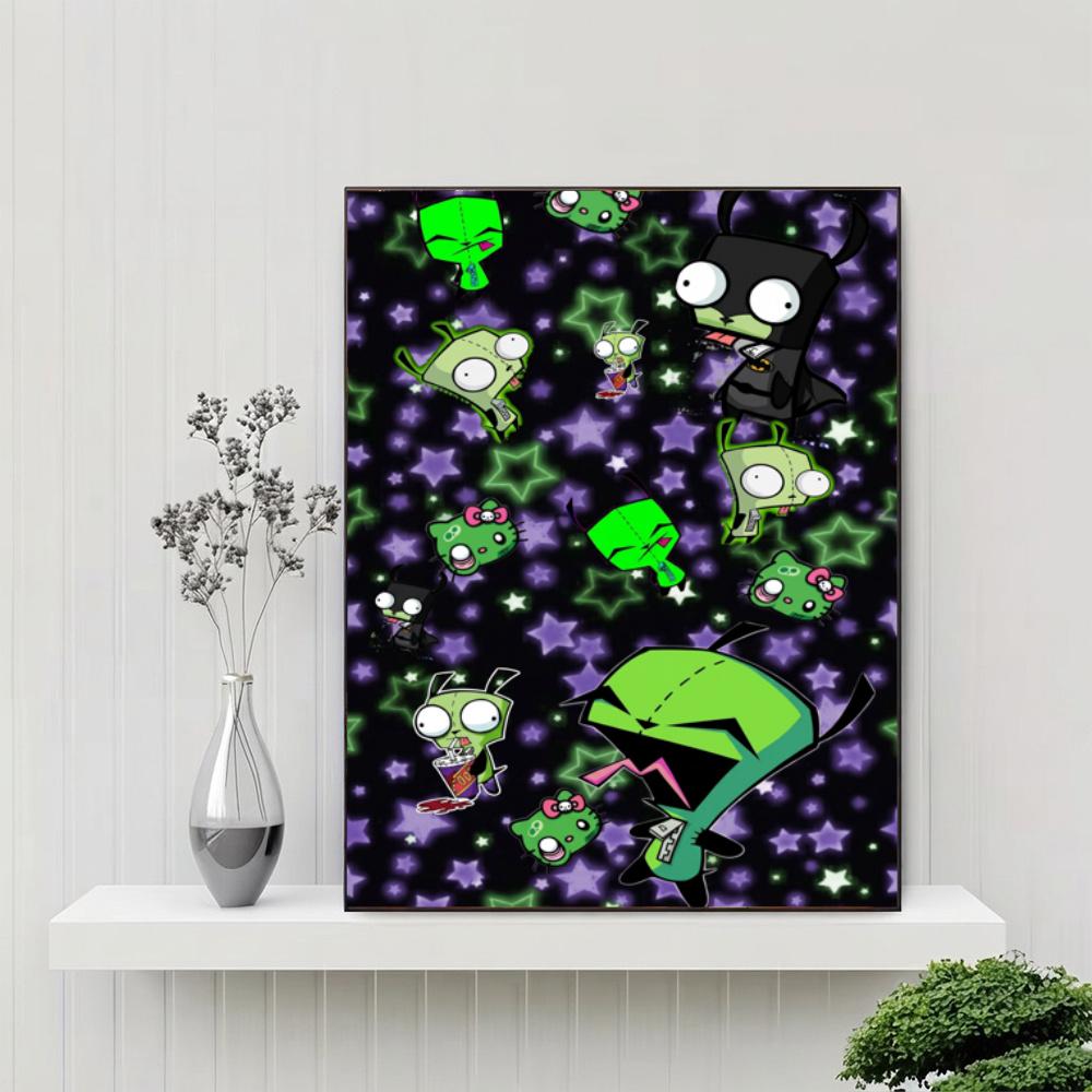 Spooky Cute Zombie Checkerboard 5D Diy Diamond Paintings Mosaic Wall Round Diamond Art Painting Kits Embroidery Crystal Accessories Frameless