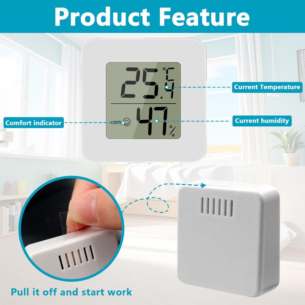 Two Mini LCD Digital Thermometers and Hygrometers (Celsius Only)