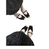 XINZHOU Sense Metal Square Head Mary Jane Baotou Half Slippers Women's Summer Outer Wear One Pedal Evening Wind Muller
