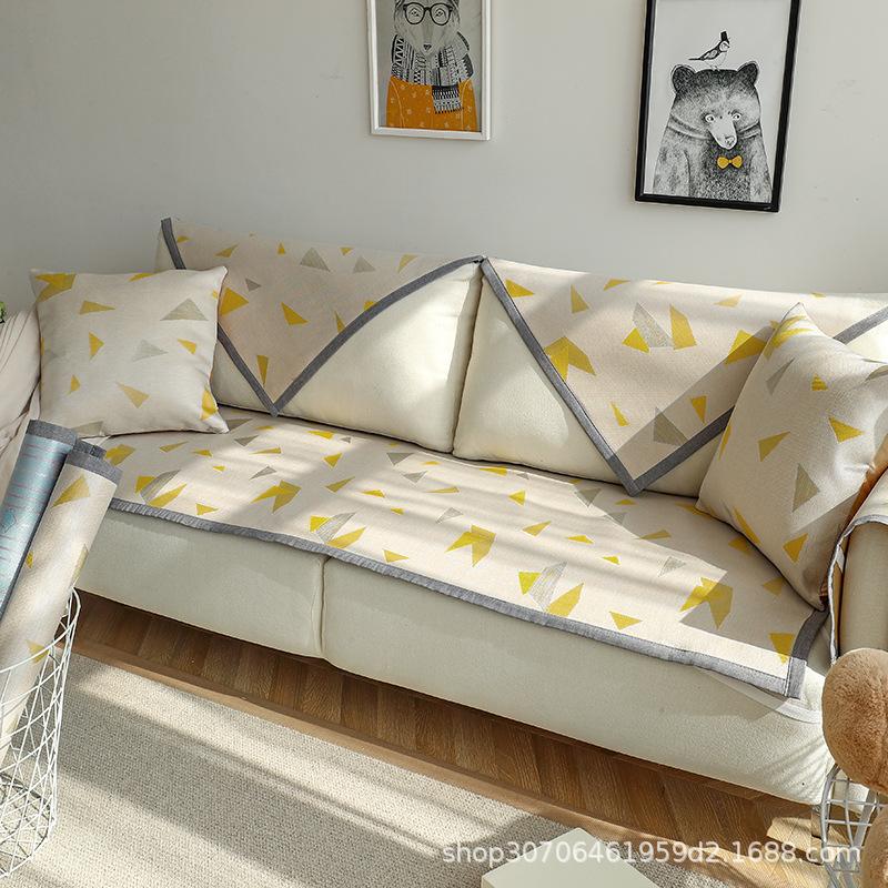 Sofa Cushion Summer Mat Non-Slip Ice Silk Rattan Mat Summer Living Room Cool Cushion Sofa Cover Cover Cloth