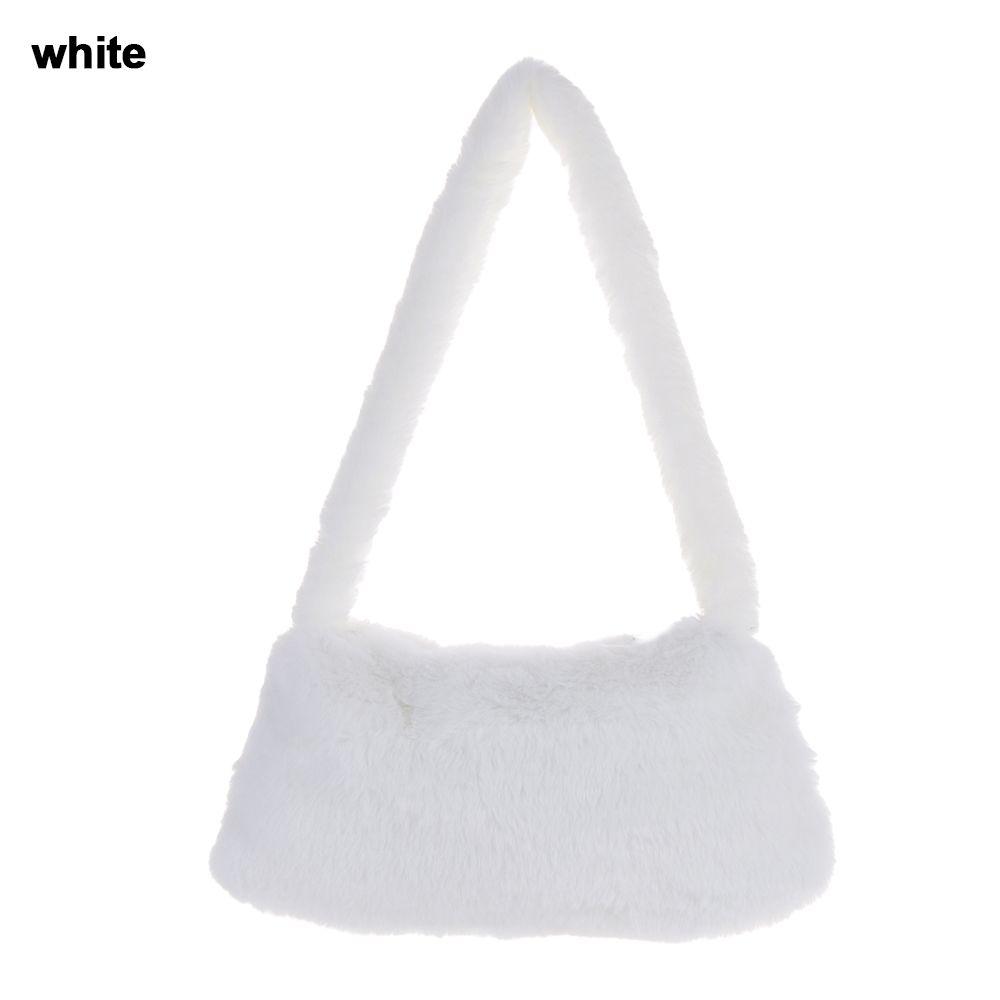 Fashion Soft Faux Fur Plush Underarm Handbag Cow Print Leopard Print Mini Shoulder Bag Faux Fur Purse