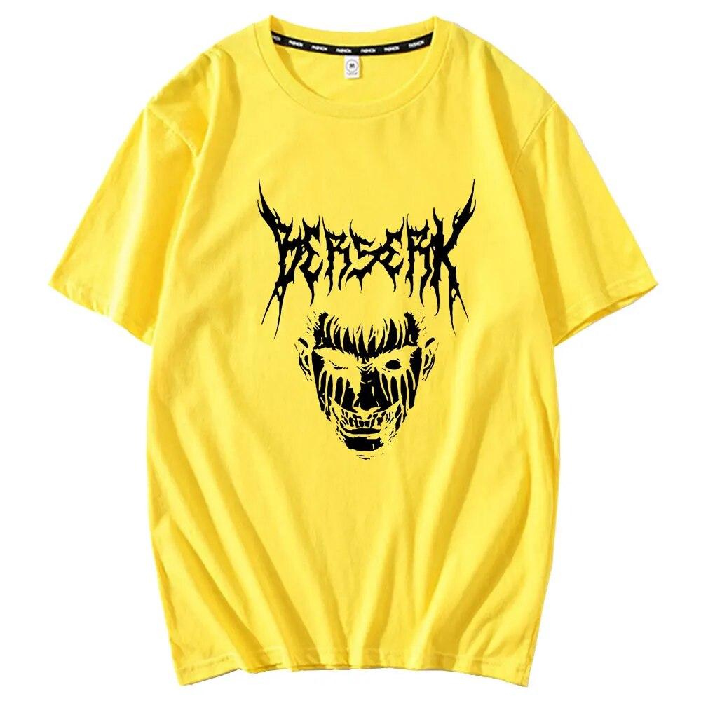 NEW Unisex Dark Berserk Anime T-shirt Female Short Sleeve Manga Tshirt Featured Breathable Cartoon Pattern Print Women Casual Tees Unisex