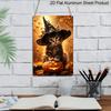 2D Flat, 1pc Autumn Maple Witch Kitty Halloween Aluminum Sign, Pumpkin Decorative Sign, Fun Decor, Halloween Artwork Wall Decor, Modern Wall Art, for