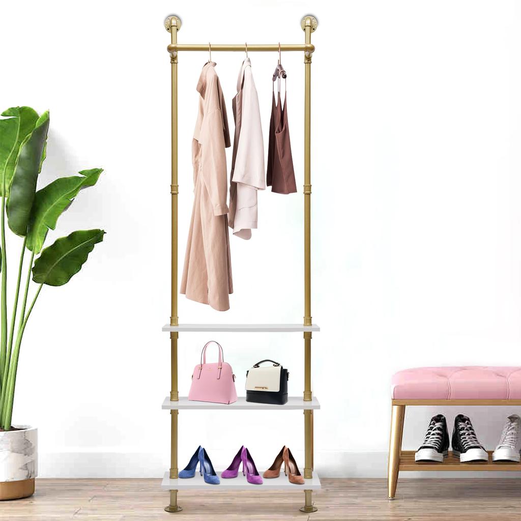 Bymaocar Industrial Retro Style Clothing Display Rack,Clothing Storage Utensils,Home Decor for Bedrooms,Laundry Rooms,Balconies