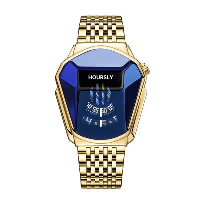 Fashion Cool Locomotive Bestwin Watch Women Luxury Quartz Gold Wristwatch Men Waterproof Geometric Shape Bestwin Reloj