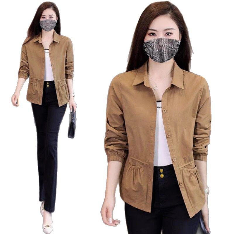 Damen Vielseitige Langarm Mode Revers Jacke - Leichte Lässige Frühling & Herbst Kleidung