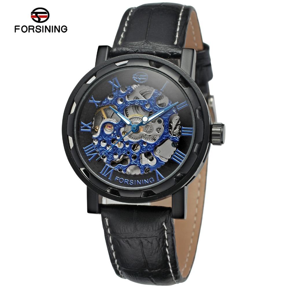 

Механический механизм Forsining, европейские, американские и римские цифры, цифровые автоматические механические часы с полым ретро-ремнем