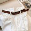 Women's White High-Waisted Wide-Leg Jeans - Summer Pleated, Slimming, Floor-Length Casual Pants
