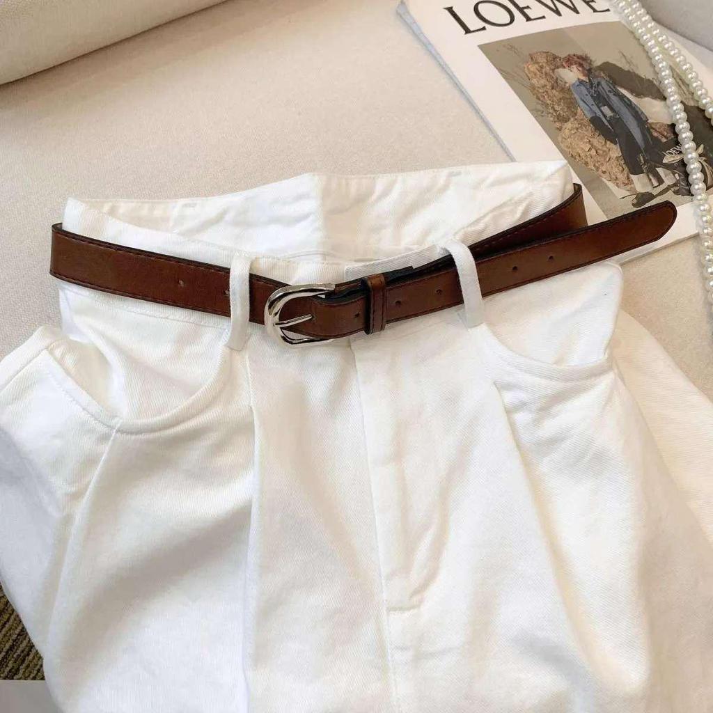 Women's White High-Waisted Wide-Leg Jeans - Summer Pleated, Slimming, Floor-Length Casual Pants