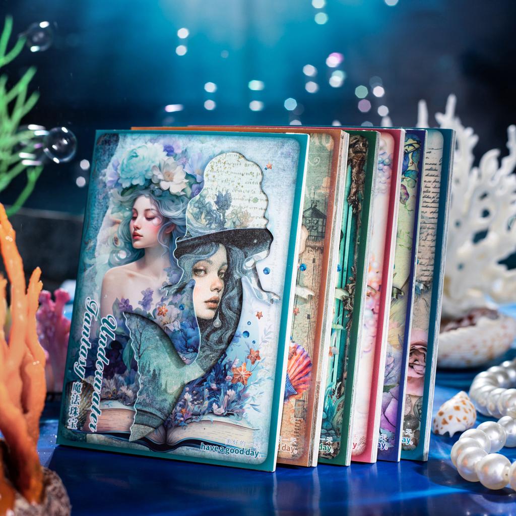 30 pcs Vintage aesthetic Underwater world theme material paper Decorative Diary Album Background paper Junk Journal Supplies
