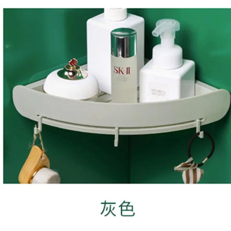 Étagères de salle de bain en plastique Organisateur Étagère d'angle à clipser Étagère d'angle de salle de bain Rangement de douche Support mural Support pour shampoing