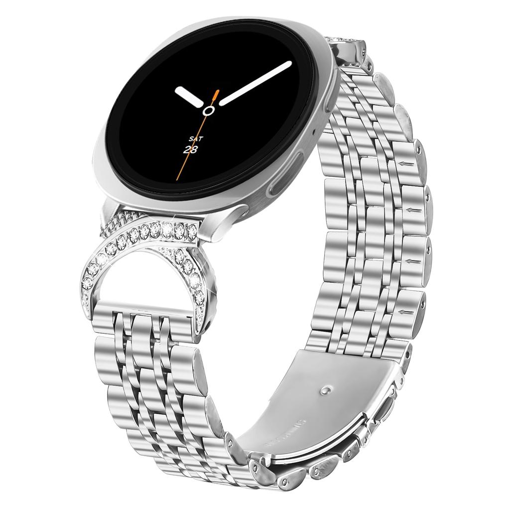 Pasek do zegarka Samsung Galaxy Watch8 Classic 46mm/Watch8 44mm/40mm Siedmiorzędowy stal nierdzewna z cyrkoniami Złącze w stylu rogu bawolego
