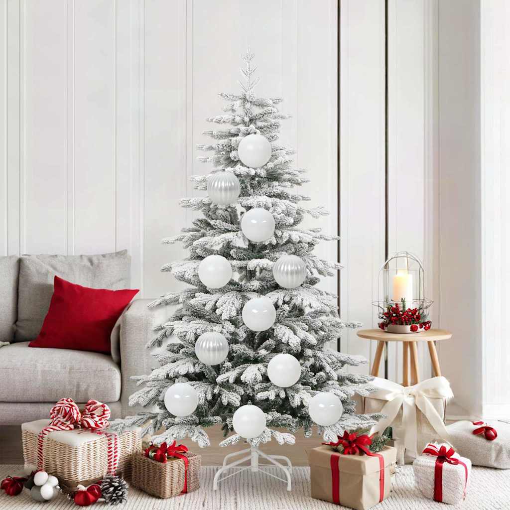 XL Christmas Ornament Set 9 pcs White Plastic