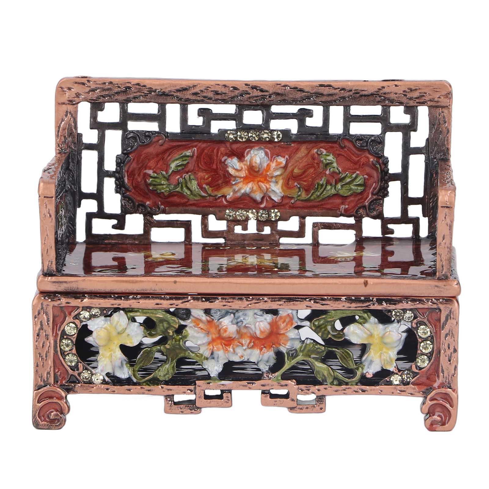 

Vintage Jewelry Box Antique Sofa Shape Desktop Jewelry Box Trinket Storage Box for Earrings Necklace Ring