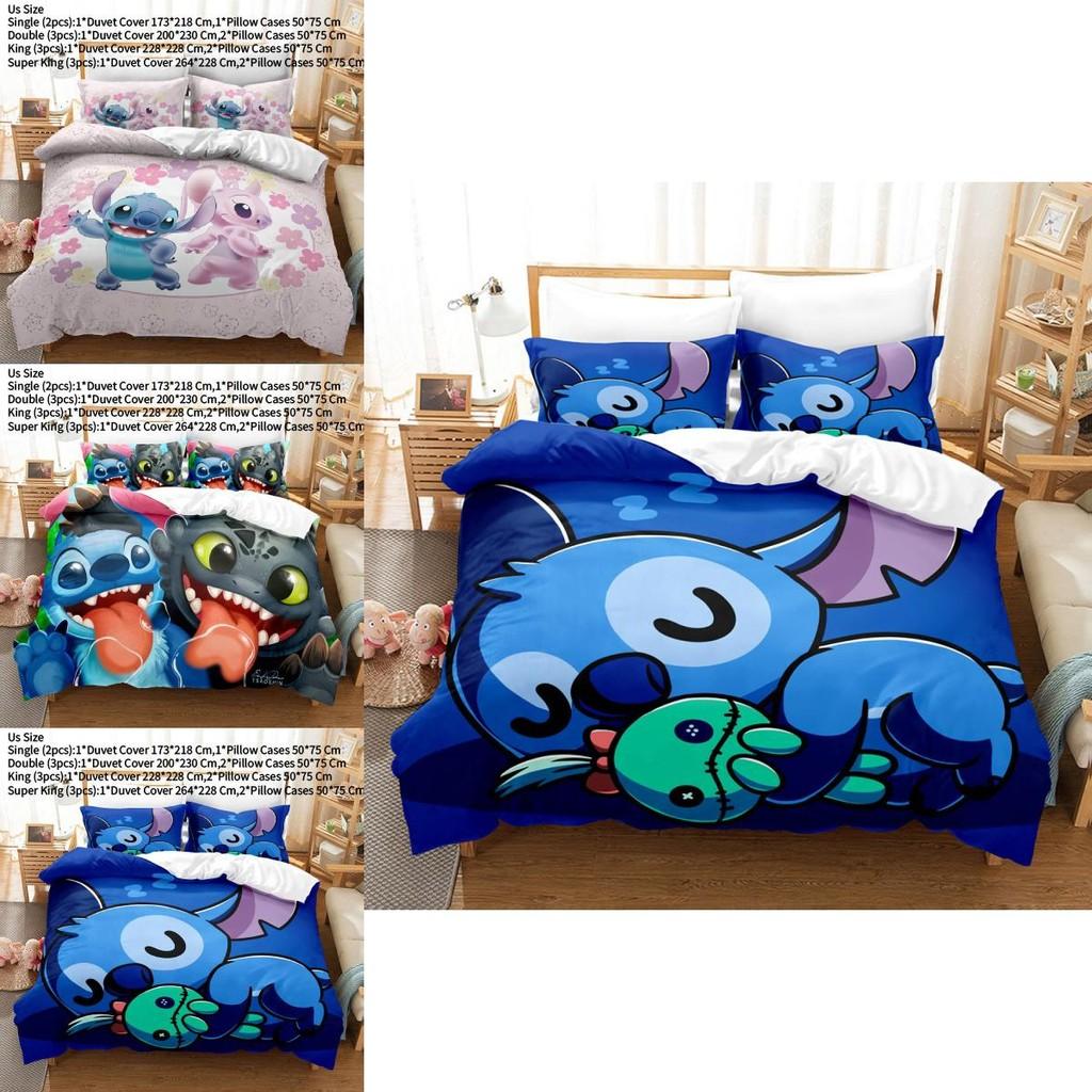 Lilo Pelekai Stitch Cartoon Bedding Set For Kids Room Decor