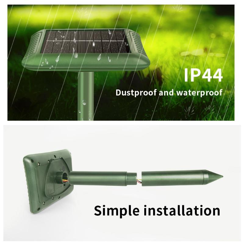 Güneş Enerjili Fare Kovucu 360° İnverter Mekanik Dalga Yılan Kovucu Çiftlik Bahçe Toprak Fişi Fare Kovucu