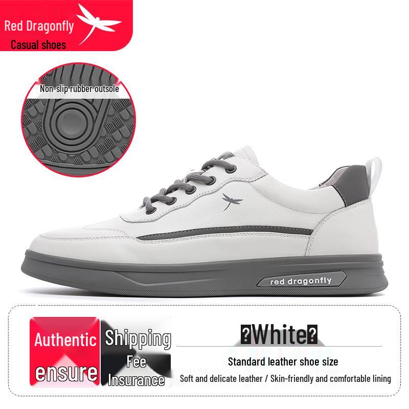 Red Dragonfly 2024 Men s Waterproof Genuine Leather Sports Sneakers 40