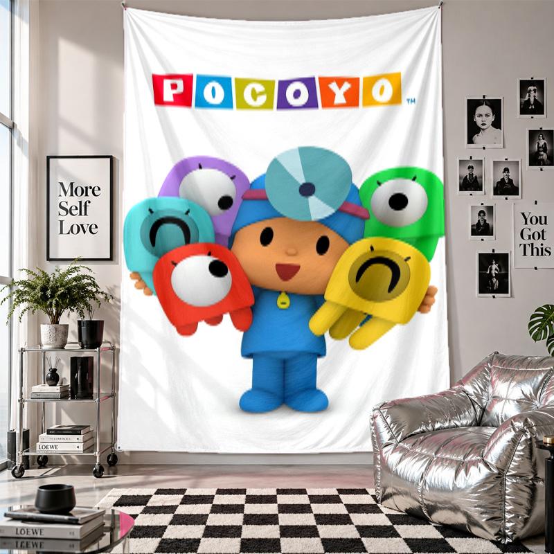 Wall TapestryPocoyó Cartoon Art Hanging Cloth Decorative Background Cover for Room Decoration