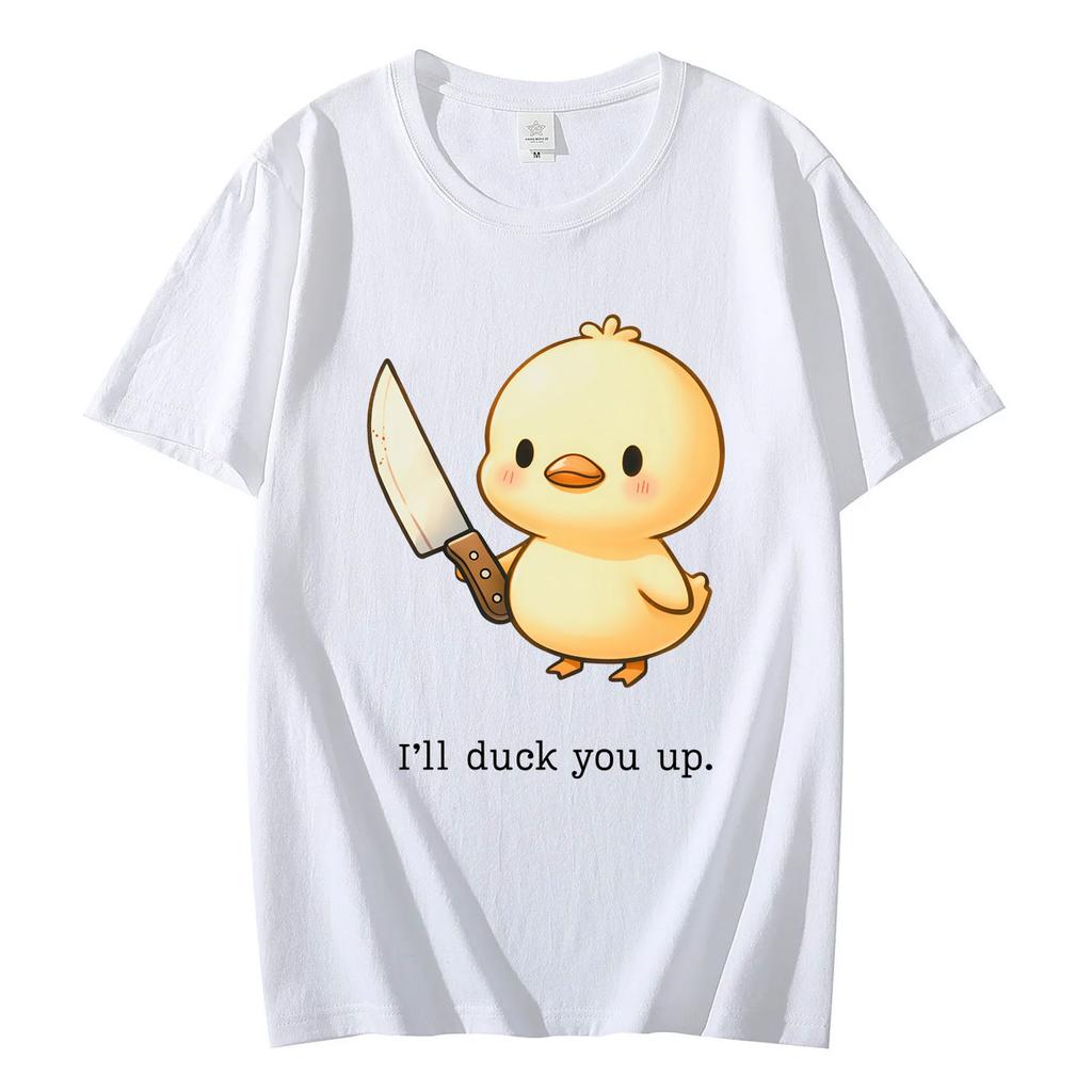 Funny Duck Meme Graphic T Shirts High Street Fashion Trend Short Sleeve Tshirt Men Women Casual Loose Cotton T Shirt Streetwear