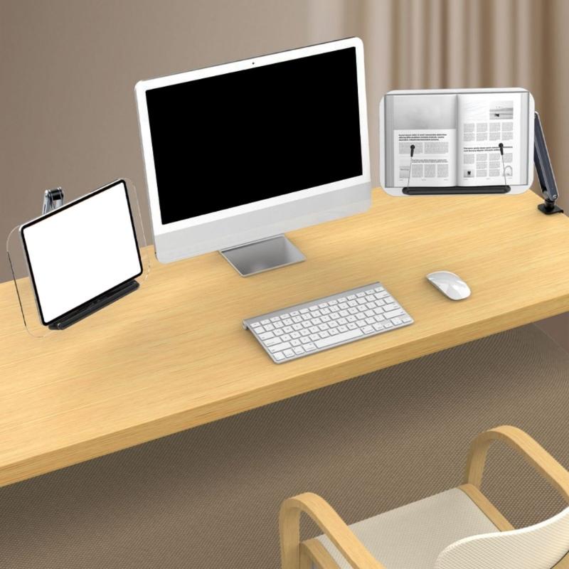 MultiAngle Swivels Laptop Support Arm Mount, Ergonomic Reading Mount with Clip for Tablets and Notebook with Solid Clip