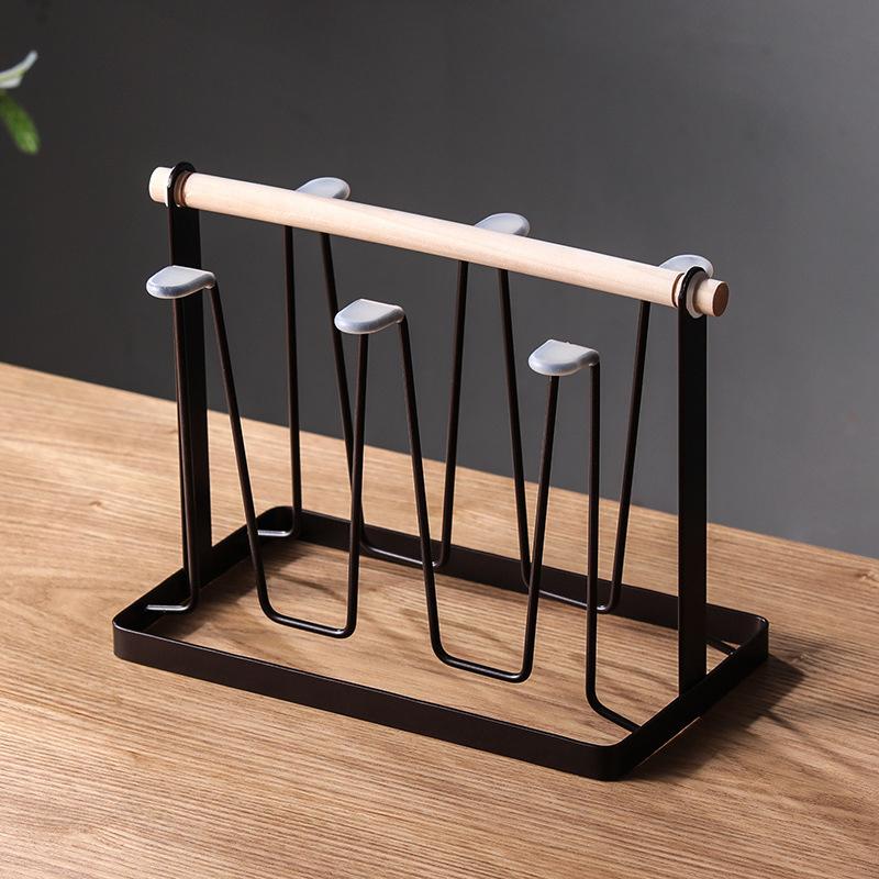 High Quality Durable Japanese Style Cup Drying Rack Space-saving With Drain Tray Mug Organizer Shelf Standing Type Bottle Holder
