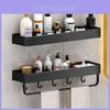 Bathroom Wall Shelf Aluminum Black For Shower And Toilet Storage