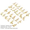 A-Z Alphabet 26 Letter Charms Set Heart Zircon Pearl Initial Letter Gold Plated Stainless Steel Pendants for DIY