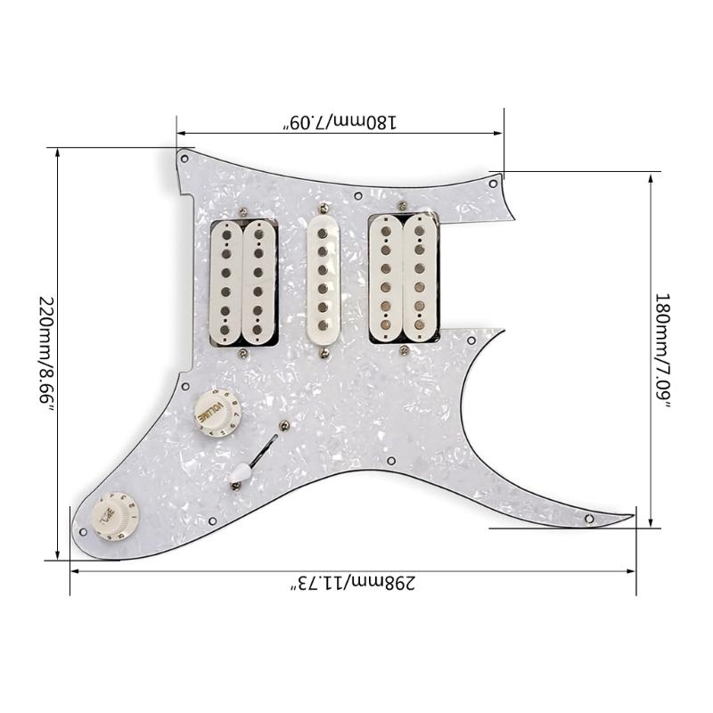 Elektrische Gitarre Board Pickguard Tonabnehmer mit HSH Pickup Bestückt Vorverkabelt für Ersatzteile Gitarrenspiel Zubehör