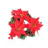 PVC Christmas Wreath with Pine Cones Berries Candle Holder Holiday Decor