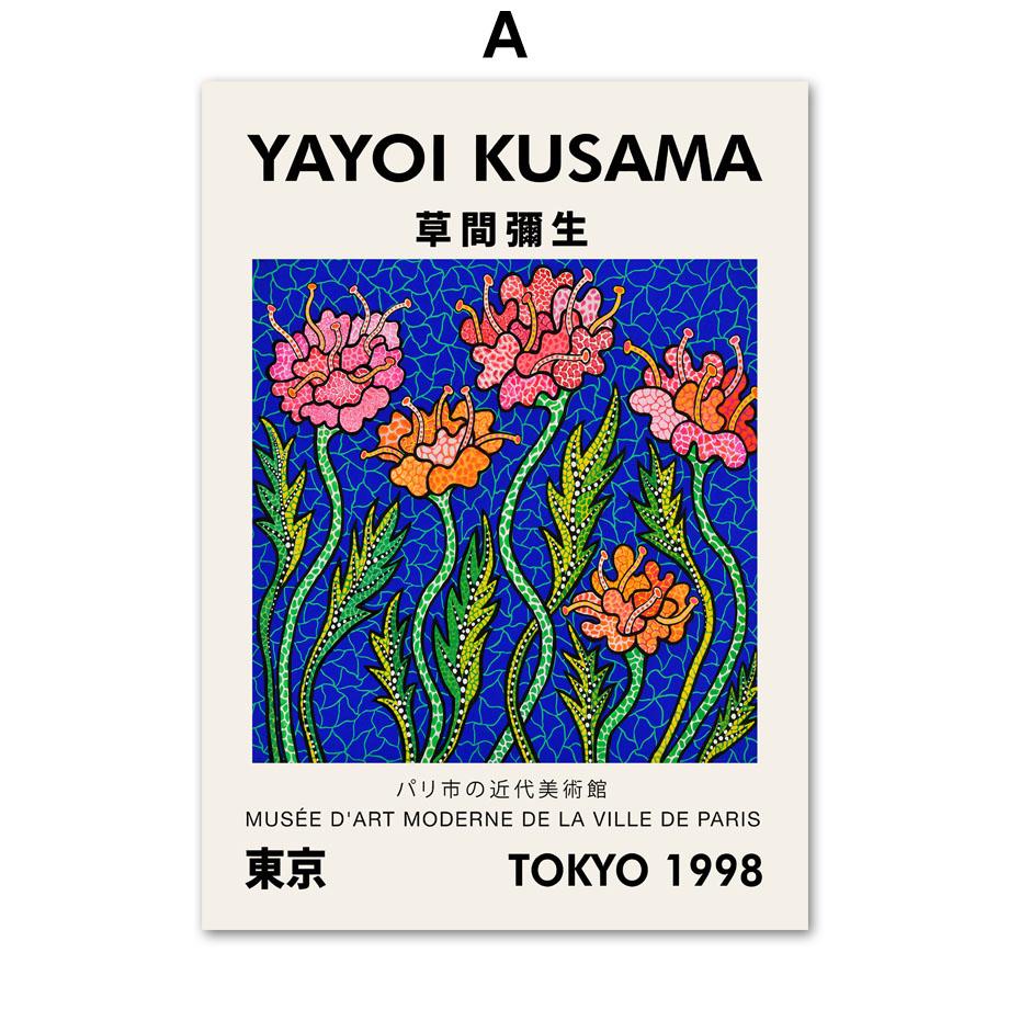 

Yayoi Kusama выставка в горошек японские постеры и принты настенная живопись на холсте для гостиной декоративные картины A4 21X30cm No Framed