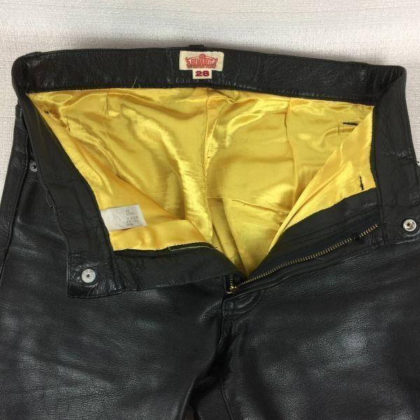 H.R.MARKET Hollywood Ranch Market Leather Riders Pants Black size 28(USED)