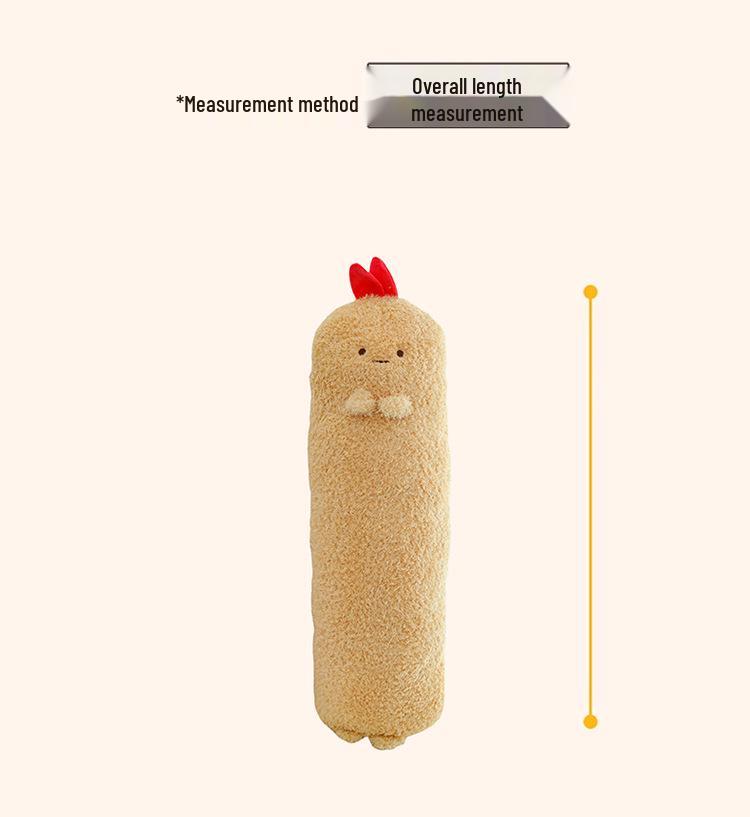 Tempura Shrimp Plush Pillow - Cute Long Dorm Bed Buddy