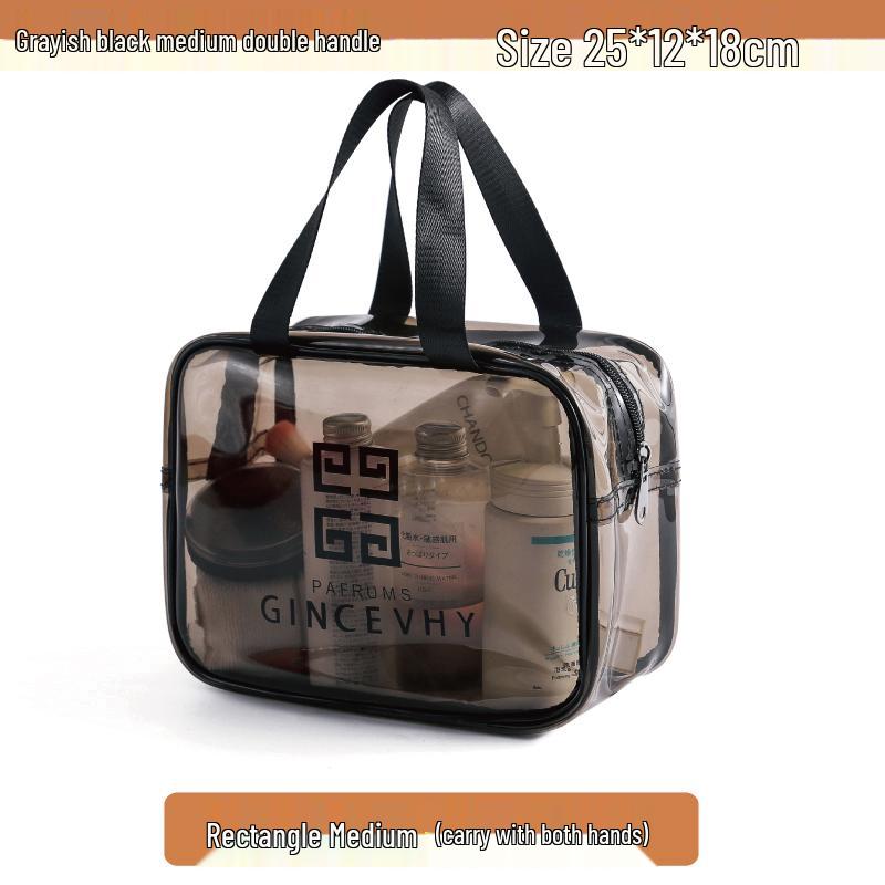 Transparent Waterproof Cosmetic Bag - Large Capacity Travel Toiletry Organizer for Women