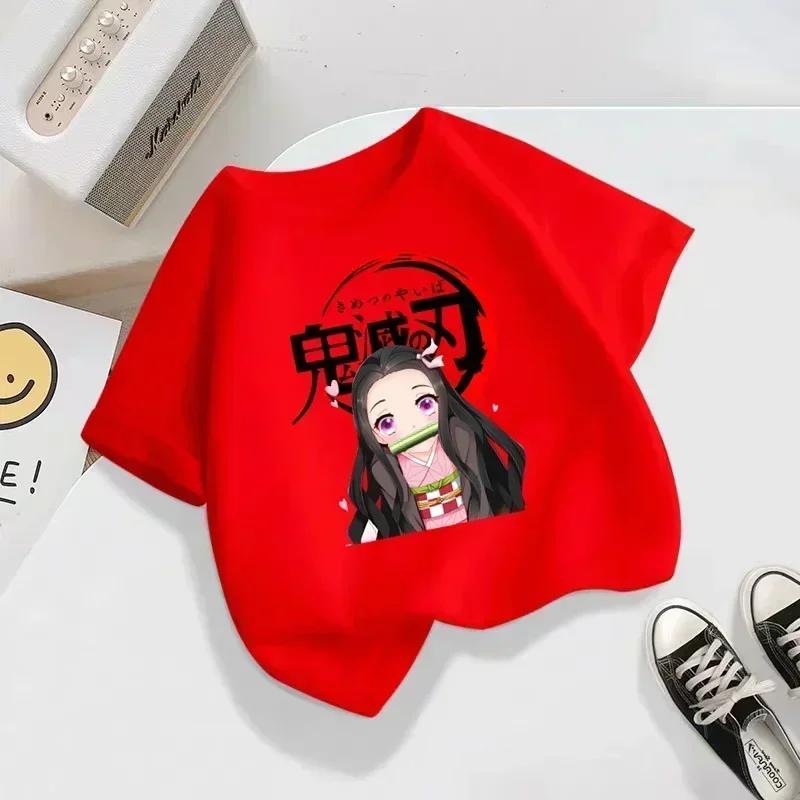 Kids Demon Slayer Anime Cartoon TShirt 2025 Children Blade of Ghost Summer Fashion Funny Clothes for Baby Girls  Boys